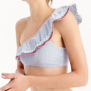 🆕️ J.CREW Seersucker One-shoulder Bikini Top